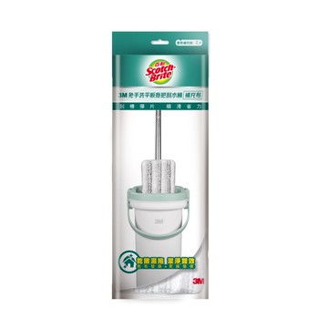 百利 免手洗平板拖把刮水桶-補充布2入