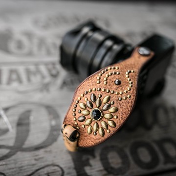 没有照相机吊带/手吊带镜子的照相机式样-tan