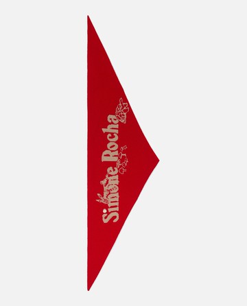 Simone Rocha Graphic Logo Knit Neckerchief W/ Emb