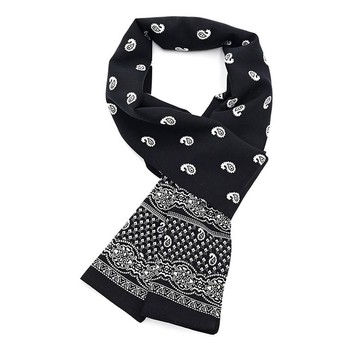 Deep Talk 佩斯利男士領巾  黑色  Free(13 x 136cm)