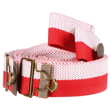 yogiTalki Hug系列 葫蘆扣收納織帶 瑜珈墊專用 台灣製  51 x 3.7cm  紅色 + 白色  1組