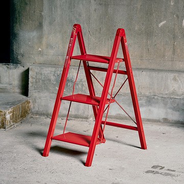 輕量鋁合金三步寬踏梯/折疊梯(窄型款)-多色可選 時尚黑