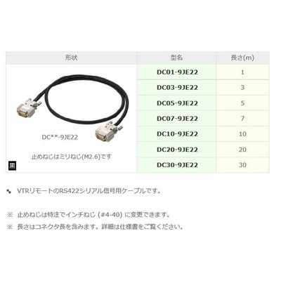P】 カナレ電気 CANARE DC03-9JE22 3m RS422ケーブル Dsub9Pオス