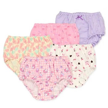 日本西松屋 - 混棉舒適女孩內褲(5件組)-獨角獸/愛心/兔子-粉紅白紫