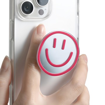 NUART 鏡面手機握把  微笑粉色  1個