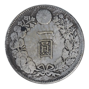 日本明治九年菊花王朝銀幣仿古銀元 日本一圓外貿銀元銀洋龍洋