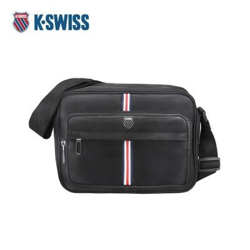 K-SWISS 斜背包 TAPING SHOULDER BAG 運動 肩背包 中性 男款 女款 黑色 BG230-008