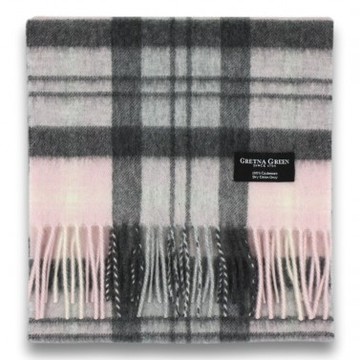 Gretna Green 粉色格子羊绒围巾