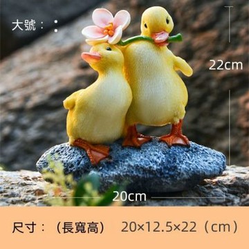 創意可愛鴨子擺件 樹脂仿真動物擺件 微景觀花園水池造景裝飾