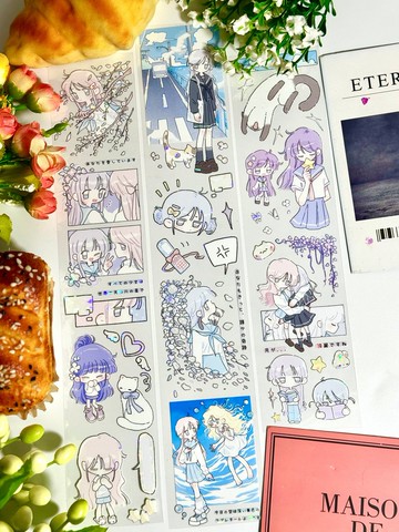 花の海 PET 紙膠帶 白墨貝殼光 9.9米卷