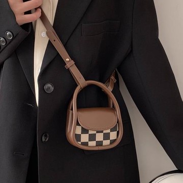 春夏洋氣小包包流行百搭格子迷你包女2025新款潮小眾斜挎包口紅包