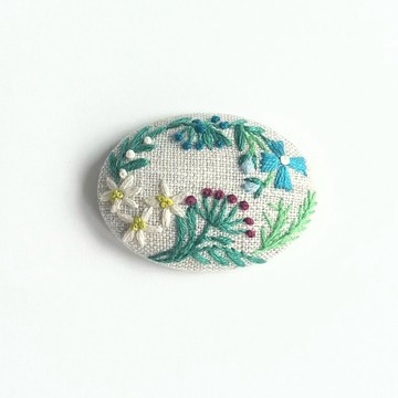 草花刺繡胸針【botanical】#364