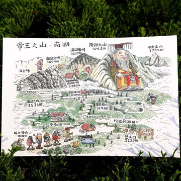 走讀地圖明信片－帝王之山 南湖