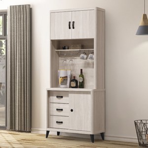 【MUNA 家居】艾爾2.7尺餐櫃/碗盤櫃(全組)