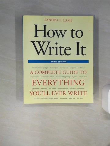【書寶二手書T1／原文書_QDA】How to Write It-A Complete Guide to Everything…_Lamb, Sandra E.