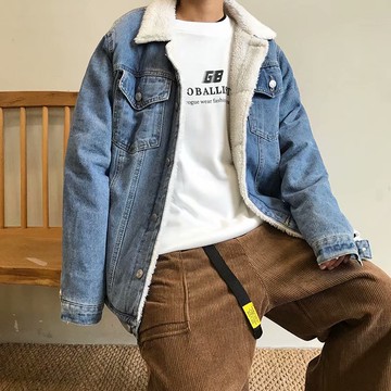 超厚實保暖質感升級羊羔毛牛仔外套 / 男女皆可穿 / S到6XL / 大尺碼【QTJBY805】