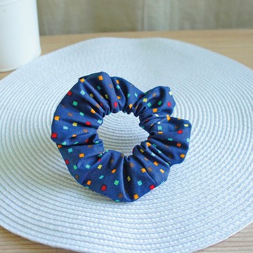 Lovely【彩格髮束、深藍】大腸圈