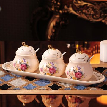 歐式調味罐陶瓷調味瓶罐調味盒廚房用品用具調料盒瓶創意鹽罐套裝