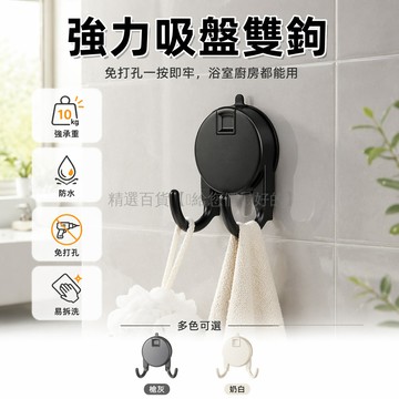 台灣出貨✨ 強力吸盤掛鉤 雙勾設計 廁所廚房免打孔 防水吸附快 紙巾架置物架 強承重不掉落