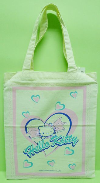【震撼精品百貨】Hello Kitty 凱蒂貓 環保手提袋 米底粉愛心  震撼日式精品百貨
