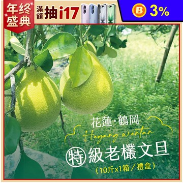【禾鴻】預購 花蓮鶴岡精選特級50年老欉文旦禮盒10斤/箱(16-20粒/箱)