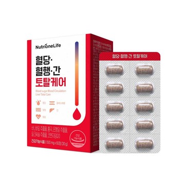NutrioneLife Blood Sugar·Blood Circulation·Liver Total Care 60 Tablets (30-day supply)