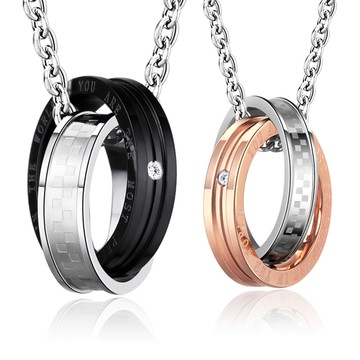 項鍊．客製刻字．珍愛戀人．白鋼．情侶項鍊