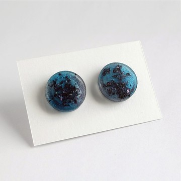 寒光 / 樹脂耳環 / 單隻 / 圓形色票