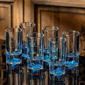 藍山白酒杯2二兩家用套裝輕奢高檔分酒器刻度一兩水晶玻璃酒具盅