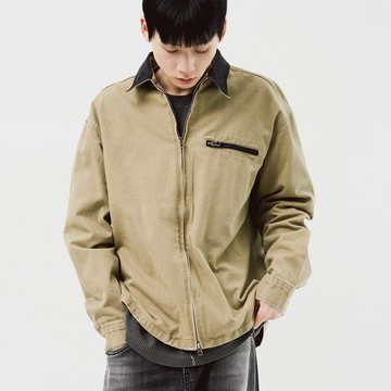 正韓復古水洗棉撞色翻領夾克外套 3色 YUPPIE 現貨優惠商品