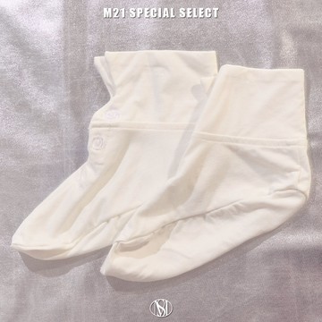 MISS 21 可愛耍萌雙扣衣領短襪－白