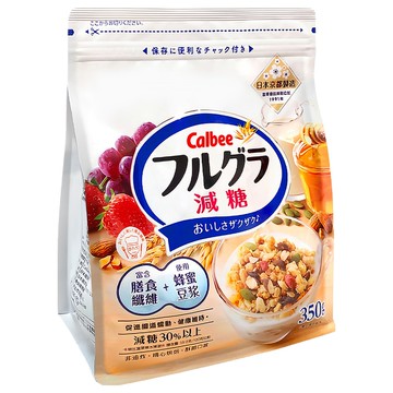 Calbee 卡樂比 Frugra 富果樂 減糖麥片 350g  日本製造  含膳食纖維+豆漿  使用蜂蜜  1包