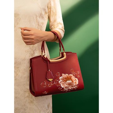 【牡丹花繁】中國風包包2025紅色刺繡婚包新娘手提包氣質媽媽禮物