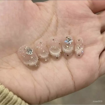 💕加一出品💕純手工穿戴甲片秋冬款赫本晚宴法式貓眼成品重複使用美甲貼片精緻穿戴甲 IQVB