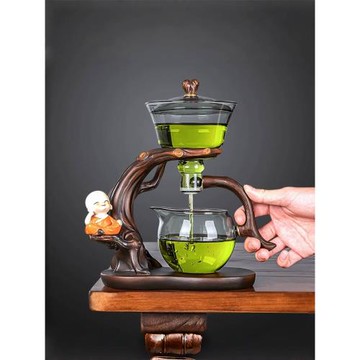 磁吸懶人泡茶神器高級感自動泡茶器玻璃茶壺喝茶茶具套裝高端大氣