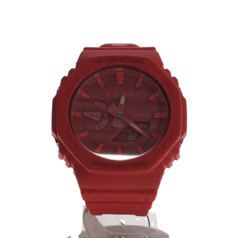 CASIO◇クォーツ腕時計・G-SHOCK/デジアナ/レッド/GA-2100-4AJF | LINEショッピング