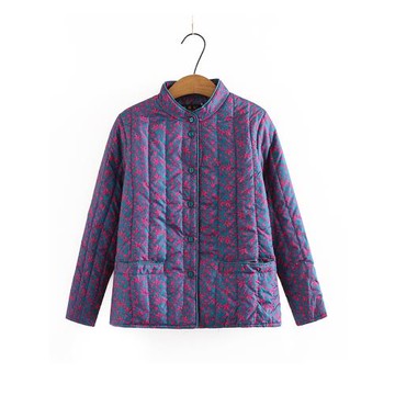 老年人花色棉襖中老年棉衣內膽秋冬新款輕薄保暖夾棉奶奶襖子上衣