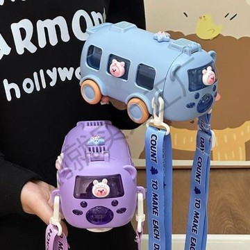 小汽車夏天水杯小孩子兒童水杯食品級材質水壺幼兒園小學玩具水杯
