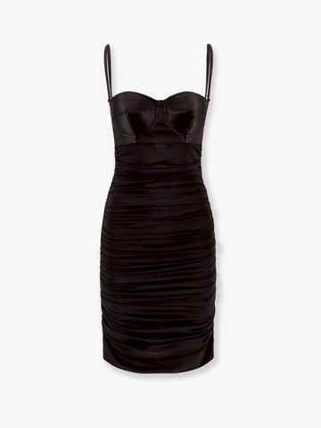 Viscose blend dress with bra detail - DOLCE & GABBANA - gender_Woman