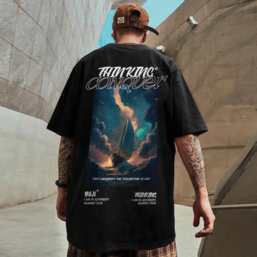 美式重磅短袖純棉寬松大碼男裝oversize嘻哈夏季情侶半袖T恤潮流