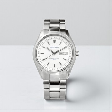 ARIES GOLD / G9004S-W / 機械錶 自動上鍊 藍寶石水晶玻璃 日期星期顯示 不鏽鋼手錶 銀白色 42mm