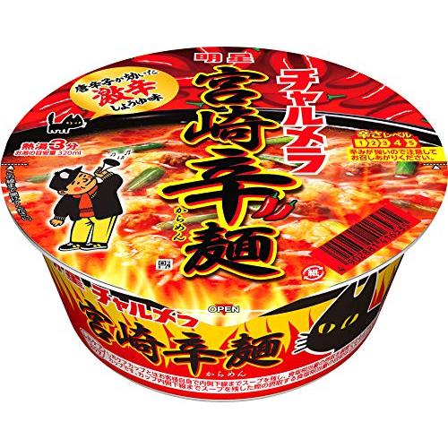 明星 チャルメラどんぶり 宮崎辛麺 77g×12個