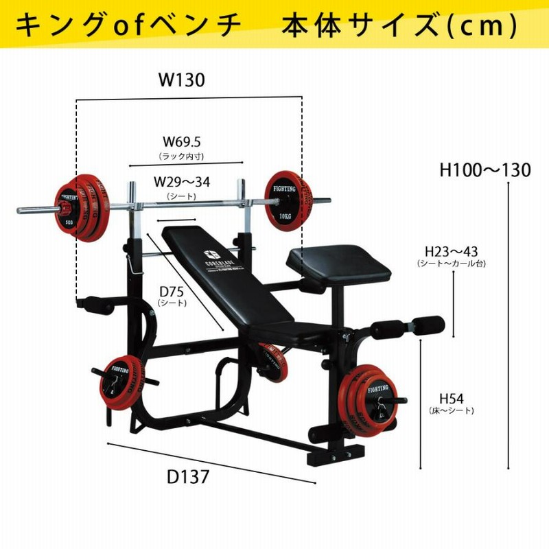 ホームビルダーセット 高品質プレート キングofベンチ ダンベル