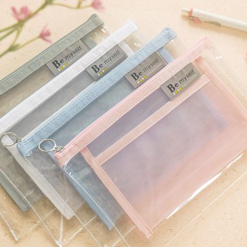 Be Myself - 透明防水拉鍊袋(B6)。JCL-30。網袋