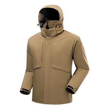 【巴黎精品】衝鋒衣防風夾克-高領連帽耐磨防水男外套3色a1he34