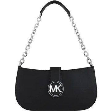 MICHAEL KORS Carmen 防刮皮革鍊帶肩背包(黑色)