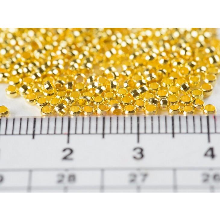 カシメ玉 ゴールド 2mm 約1000個 1000ヶ つぶし玉 エンドパーツ 留め具 接続金具 ビーズ資材 約0.2cm アクセサリーパーツ パーツ