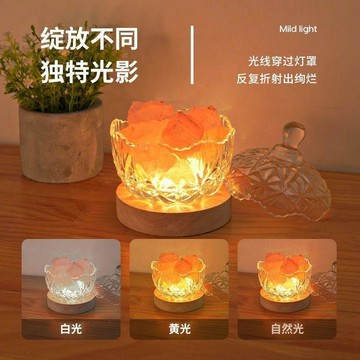 🔥臺灣熱賣⚡️led水晶球小夜燈底座無火香薰木底座usb開關發光底座實木燈飾底座🎉