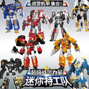 新品迷你特工隊超級戰警力量戰警機甲變形機器人兒童智能男孩玩具