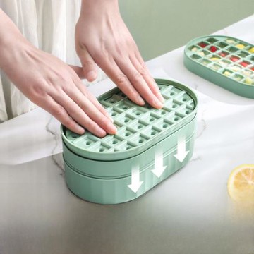 按壓冰格家用凍冰塊模具硅膠制冰盒帶蓋大容量食品級冰箱制冰神器